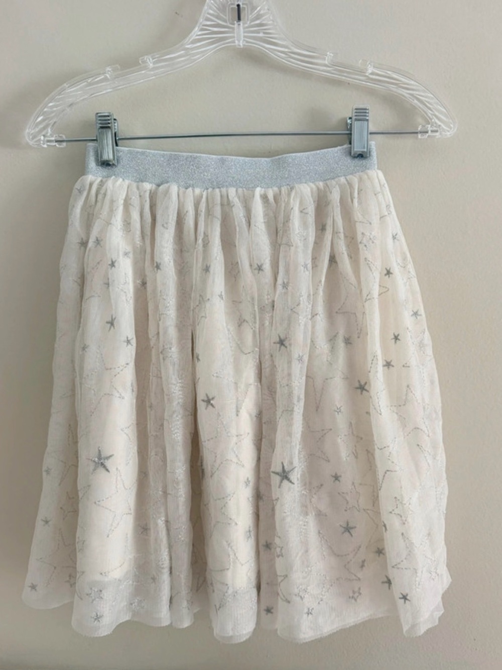 Hanna Andersson Ivory Star Tulle Skirt Girls Size 10